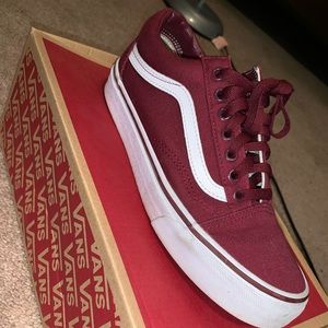 Burgundy Low Top Vans